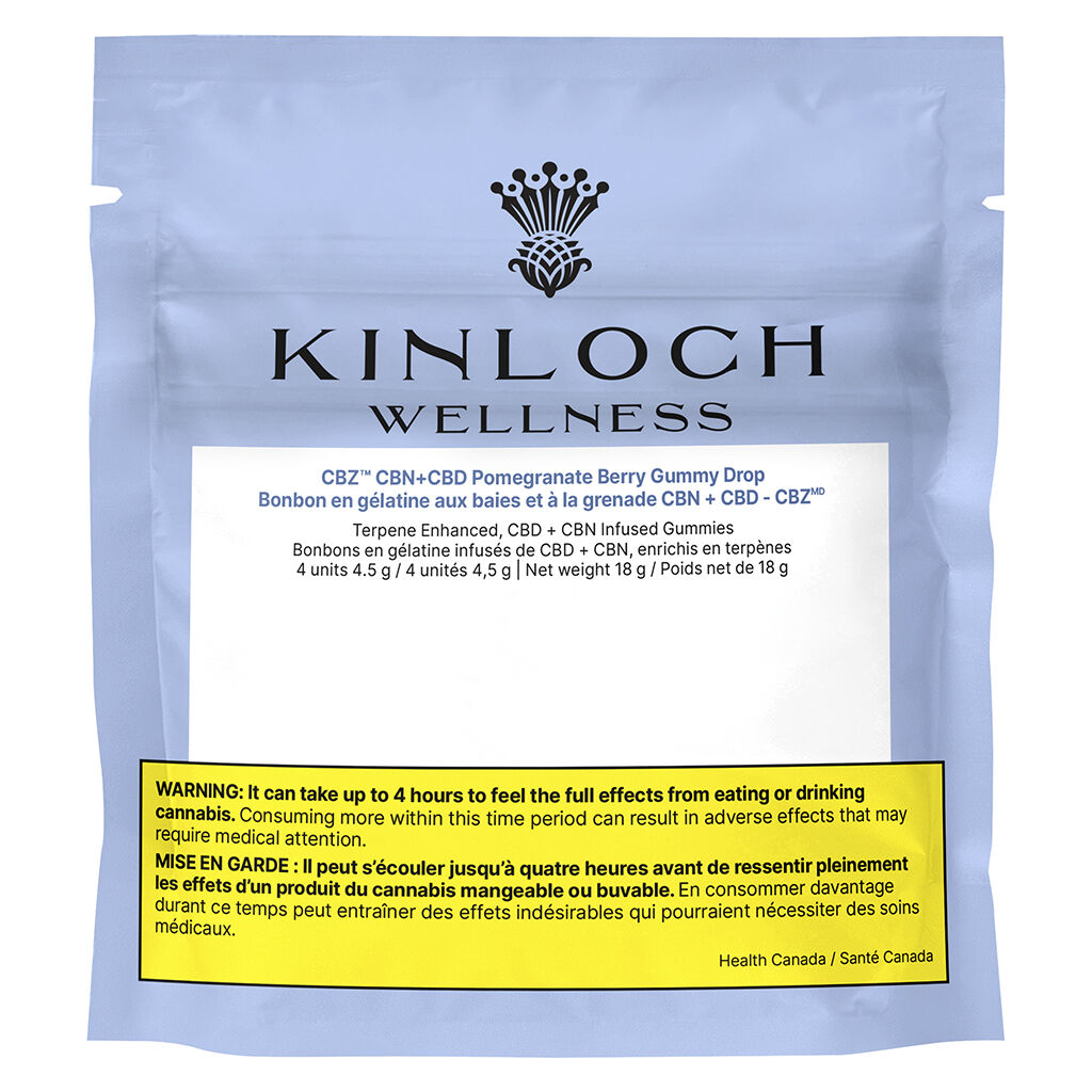 Product image Kinloch Wellness - CBZ™ CBN + CBD Pomegranate Berry Gummy Drop Gummies - 4 Pack 1